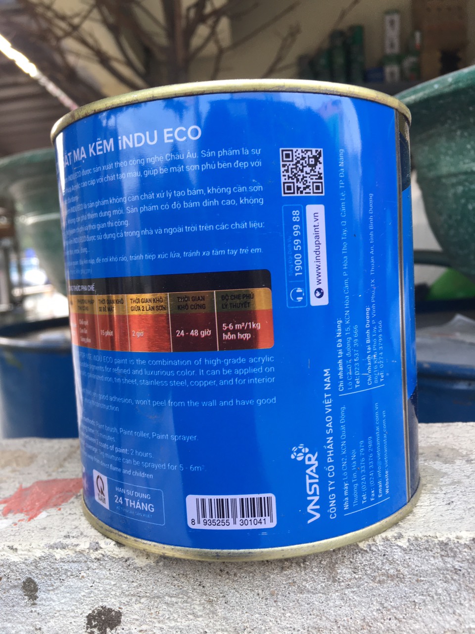 Sơn sắt mạ kẽm INDU màu cánh gián lon 800ml