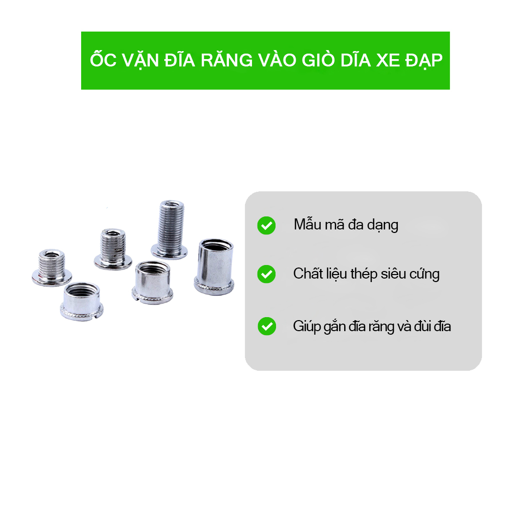 Ốc vặn đĩa răng vào giò dĩa xe đạp
