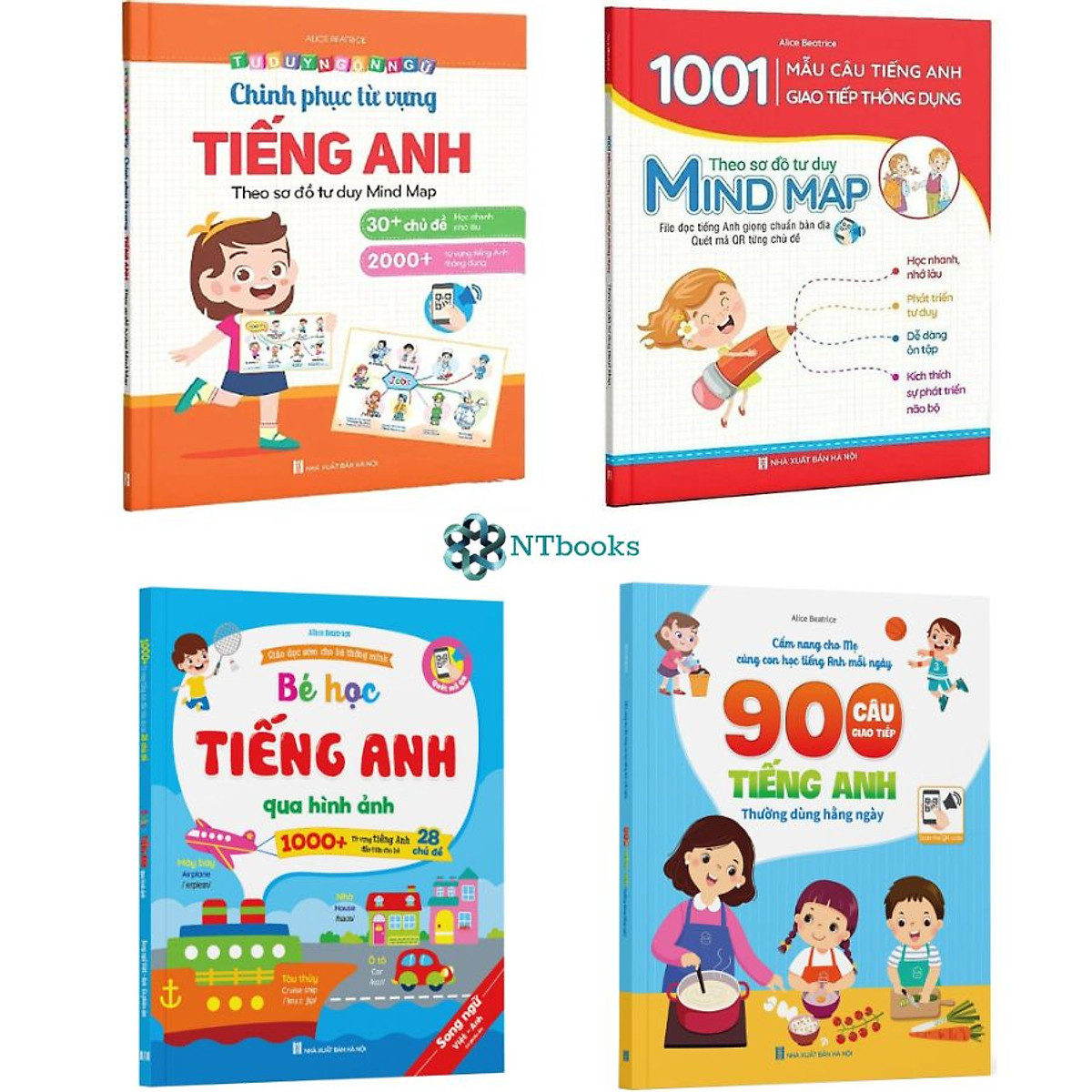 Combo 4 cuốn Bé học từ vựng tiếng Anh - NTbooks