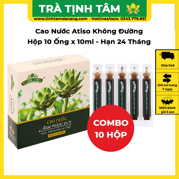 Cao nước atiso không đường Đà Lạt Ngọc Duy cao cấp hộp 10 ống x 10 ml