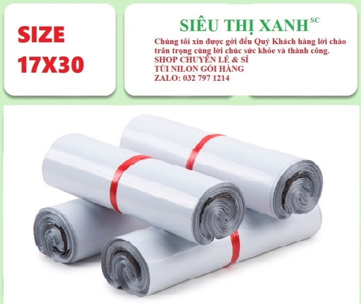 [HCM](SIÊU RẺ) TÚI NILON ĐÓNG HÀNG - MÀU TRẮNG - SIZE 17X30 CM