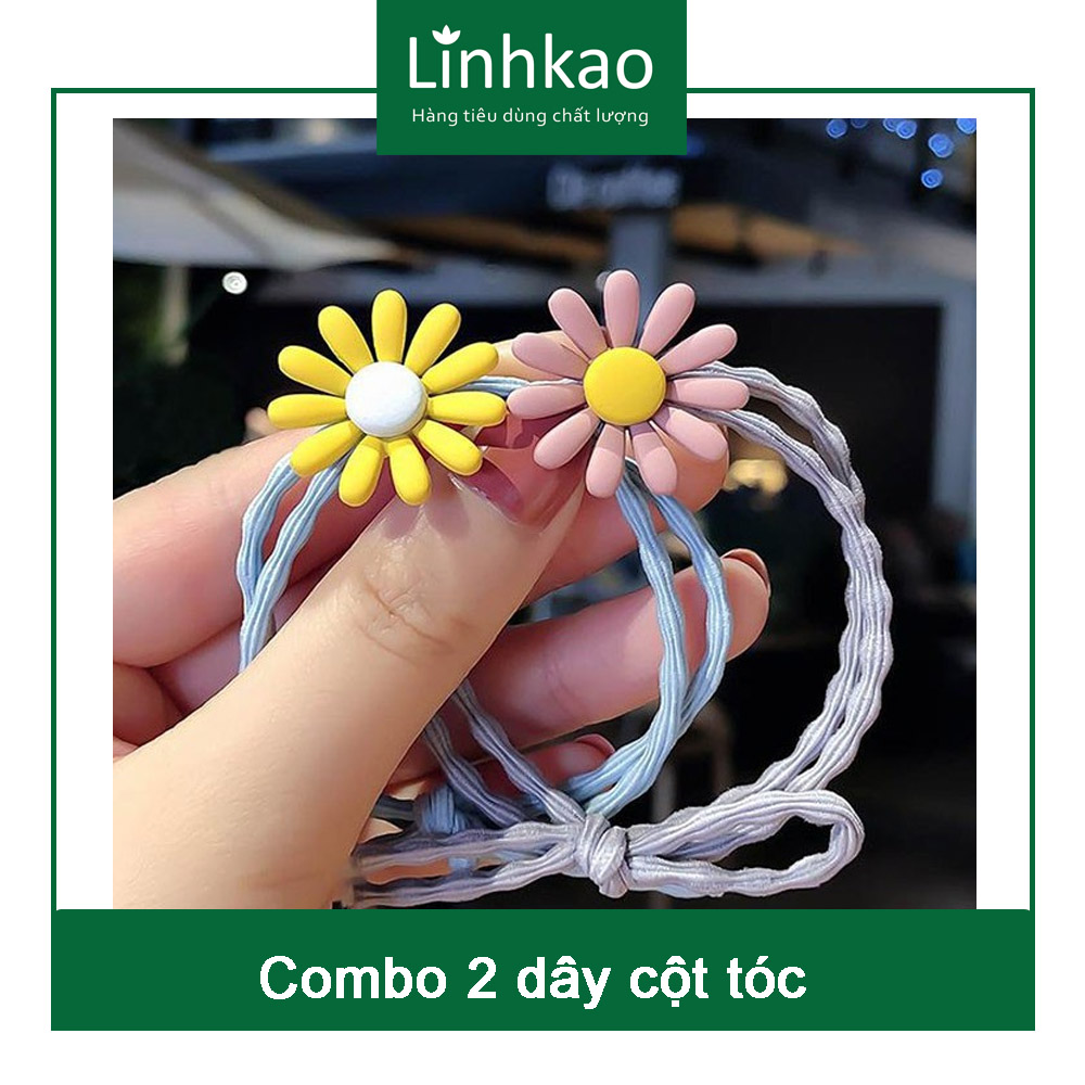 Combo 2 Dây cột tóc/ buộc tóc Hoa Cúc/ Ngọc Trai Dễ thương