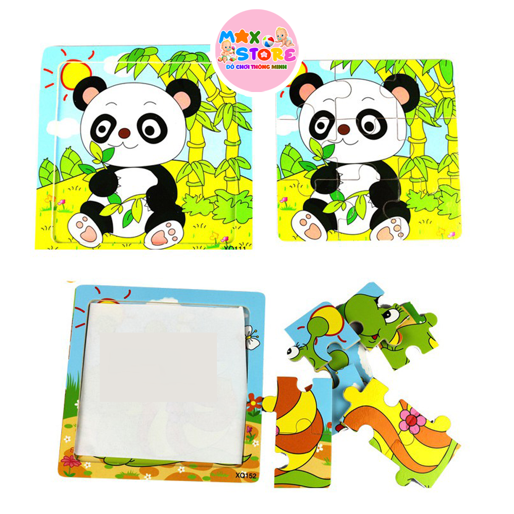 (Đồ chơi giáo dục sớm) Bảng ghép hình gỗ thông minh 9 và 16 miếng cho bé