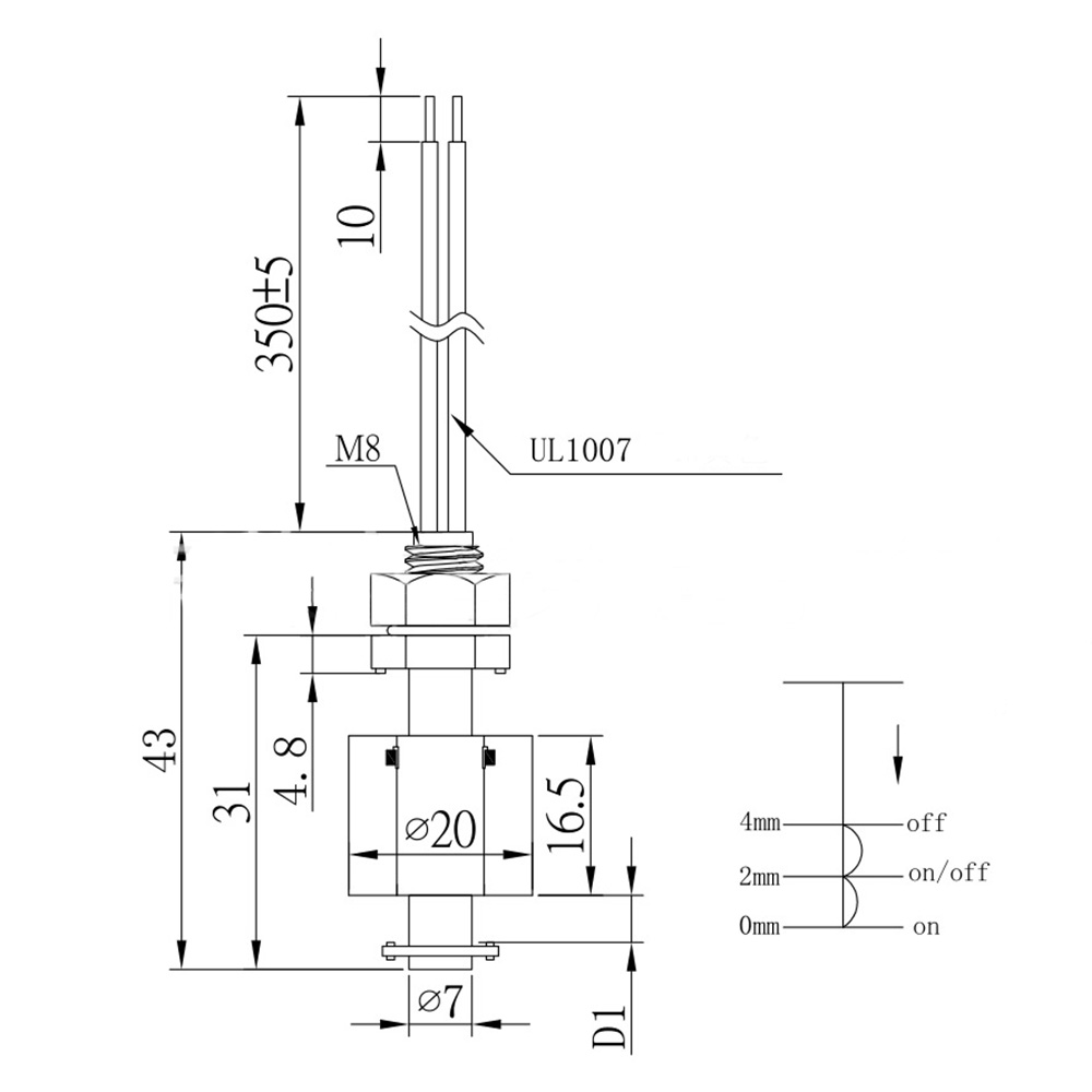Công Tắc Phao Cảm Biến Mực Nước Mini ( 5x2cm )