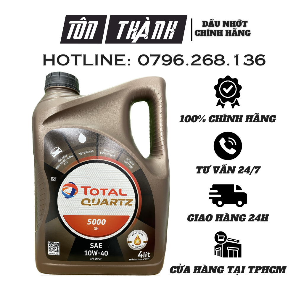 [ HÀNG CHÍNH HÃNG] Nhớt động cơ Total Quartz 5000 10W40 (4 lít)