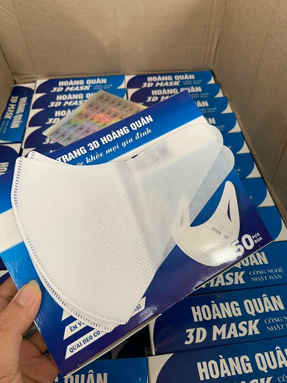 khẩu trang 3d hoàng quân (combo 300 cái)