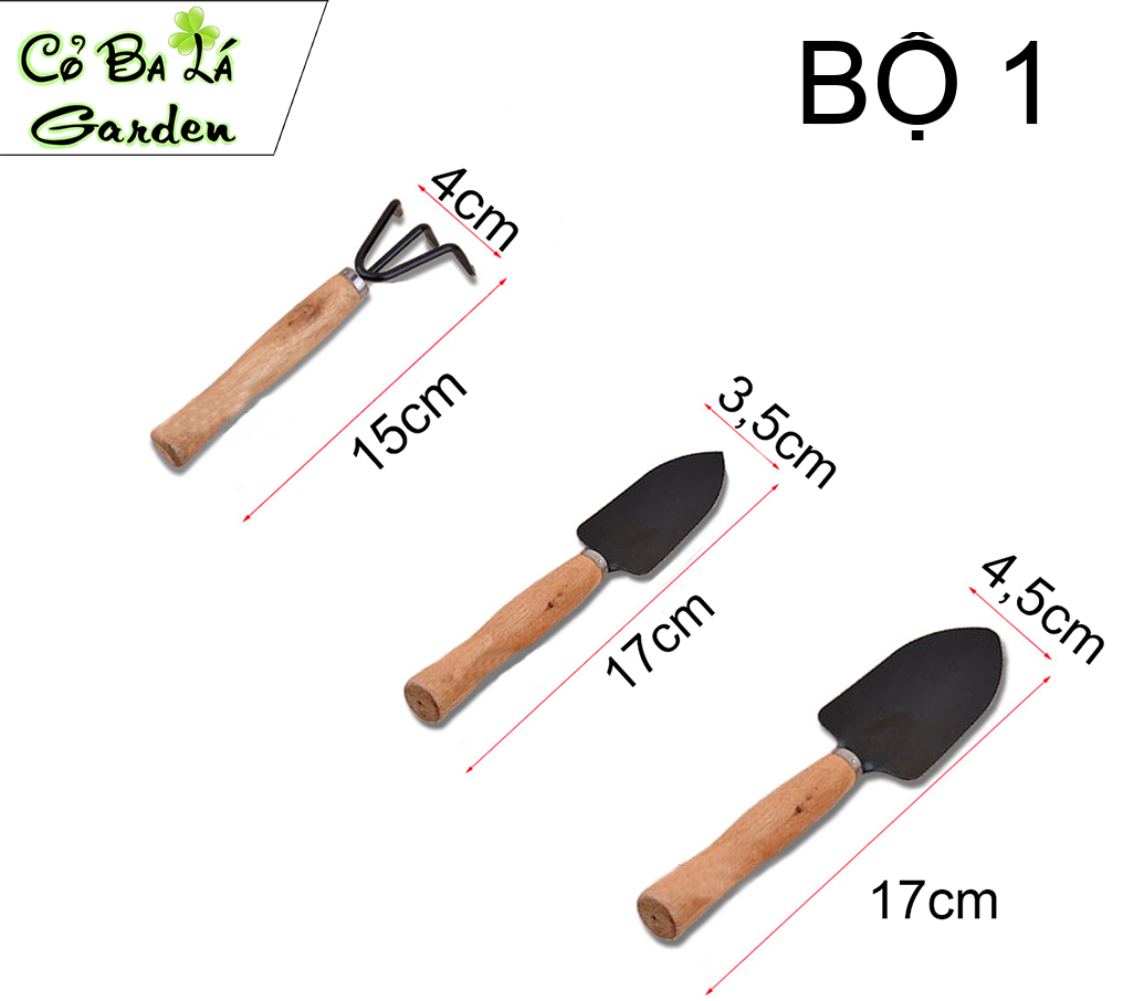 Bộ cuốc xẻng mini 3 món trồng cây cảnh