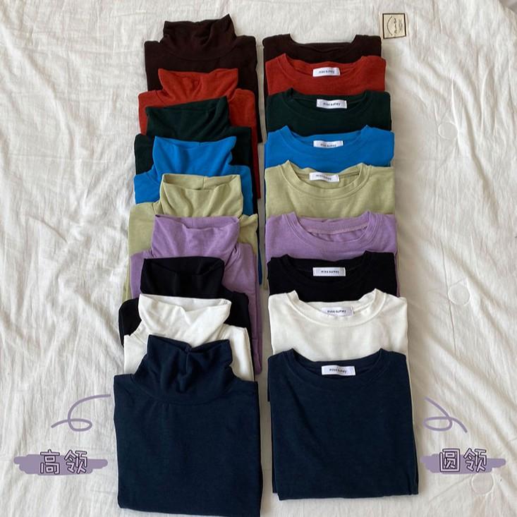 [HCM]Áo Thun Nữ Tay Dài Trơn Basic Màu Chuẩn Modern Style