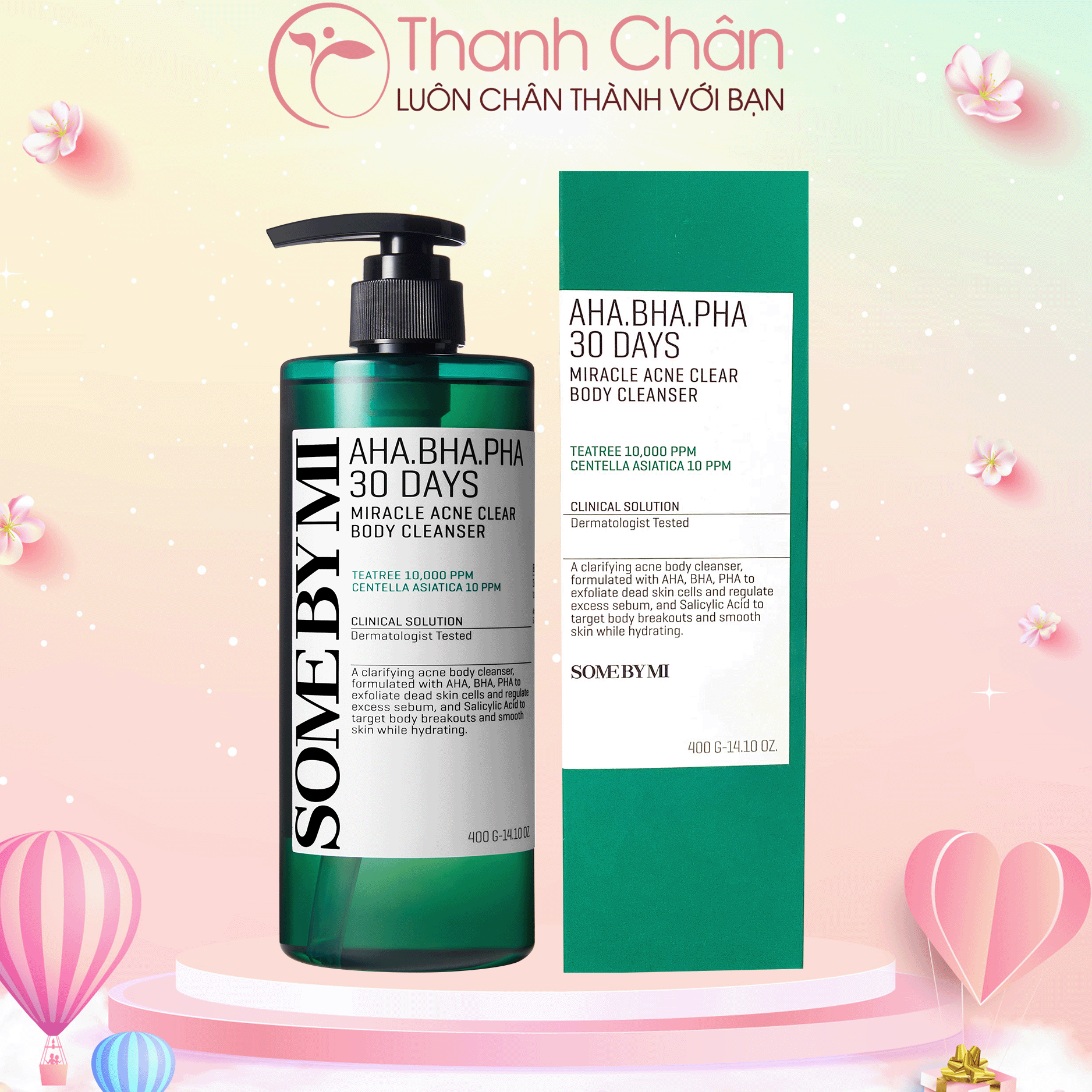 Sữa Tắm Giảm Mụn Lưng Aha-Bha-Pha 30 Days Miracle Acne Clear Body Cleanser Some By Mi