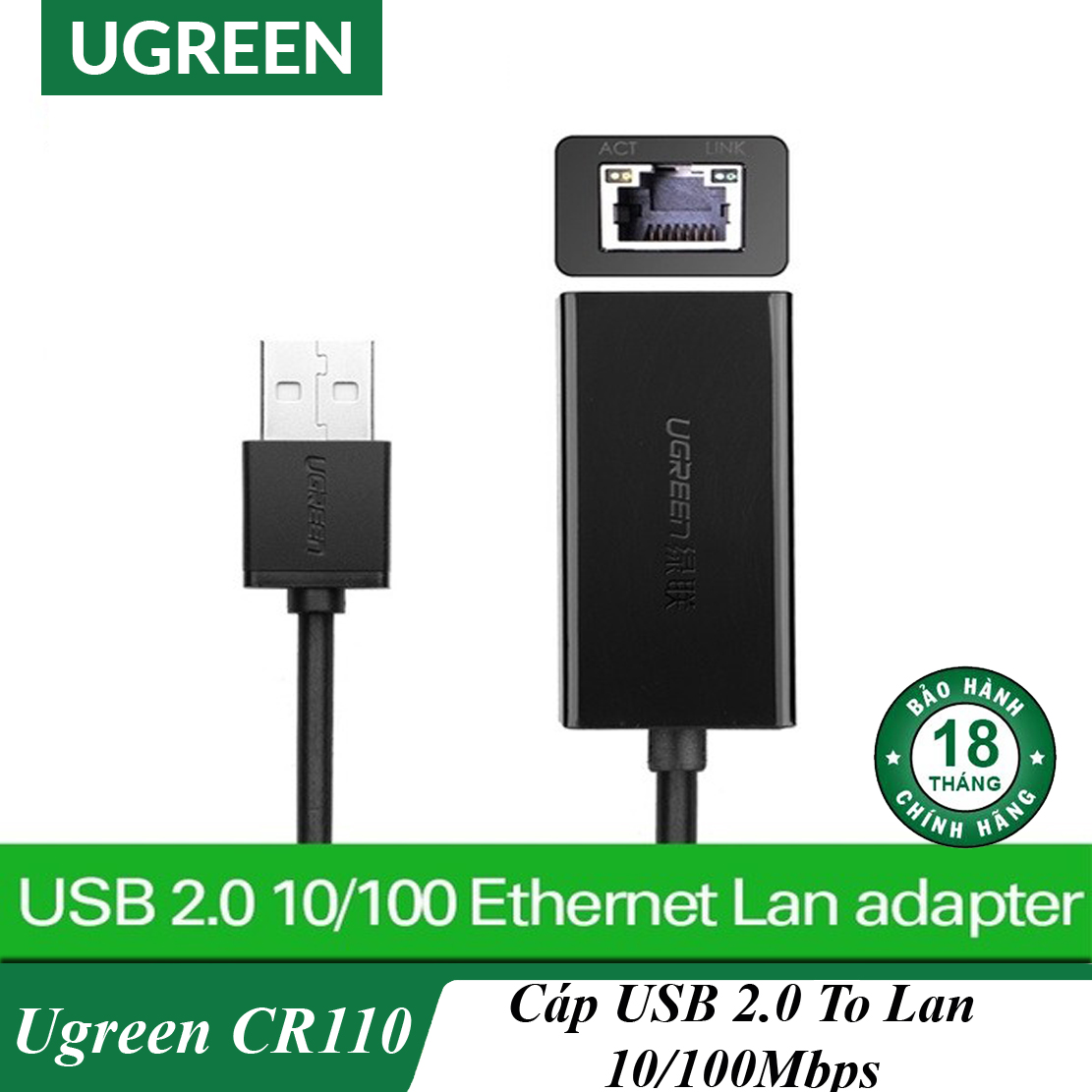 [HCM]Cáp Chuyển USB Ra LAN Chính Hãng UGREEN CR110 Cao Cấp