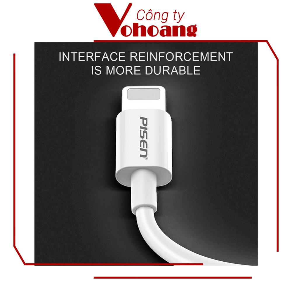 Cáp sạc Pisen Lightning (Trắng) tương thích IP5 IP6 IP7 IP8 IPX