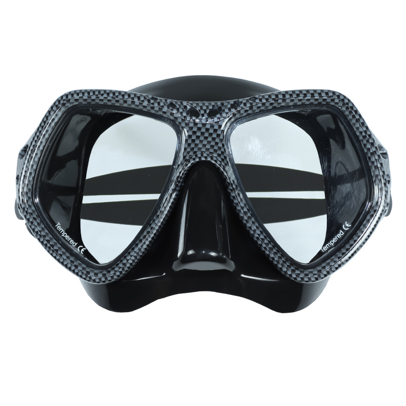Kính lặn miễn phí gương lặn bằng sợi carbon dành cho người lớn, silicone mềm, vừa khít, truyền ánh sáng độ nét cao, chống sương mù có thể xuyên biên giới