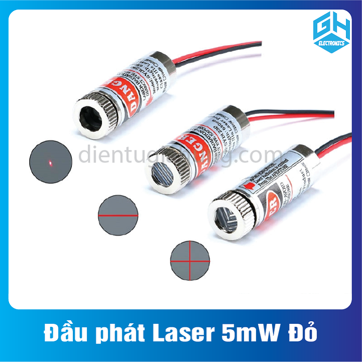 Đầu phát Laser 5mW Đỏ nhiều loại