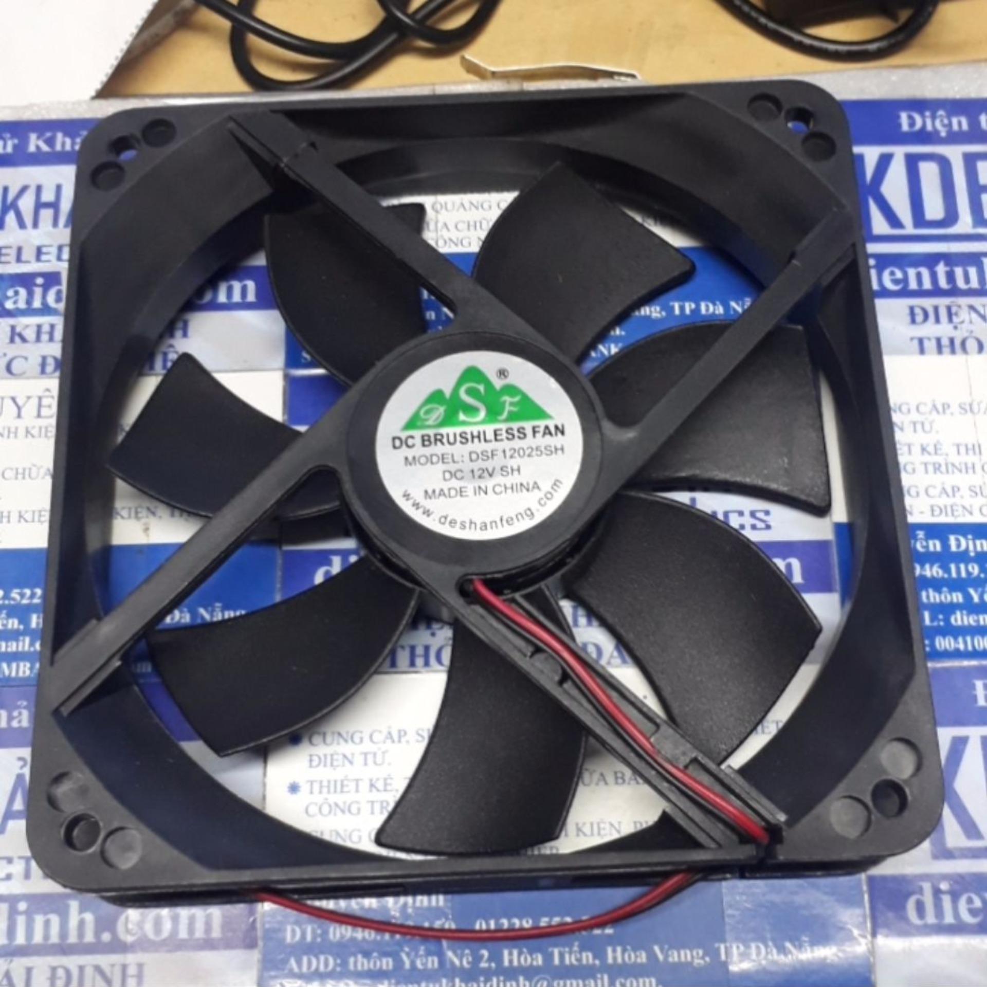 quạt hút, quạt tản nhiệt DC brushless fan 12VDC 12025 12cm 12x12x2.5cm kde4595