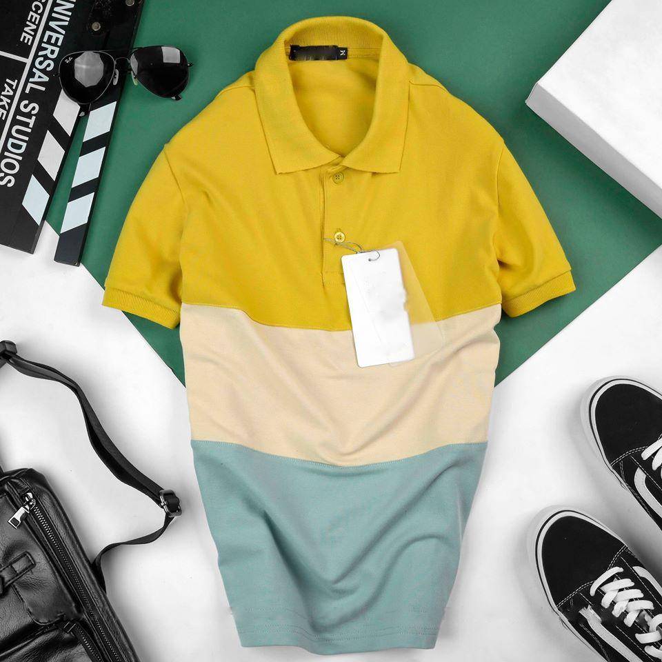 [HCM]Áo thun nam có cổ phối 3 màu Chất vải thời trang siêu hot