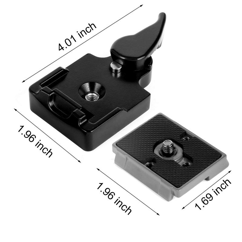 Black Camera 323 Quick Release Plate with Special Adapter (200PL-14) Compatible with Manfrotto 323 Tripod Monopod DSLR Cameras(New Version)