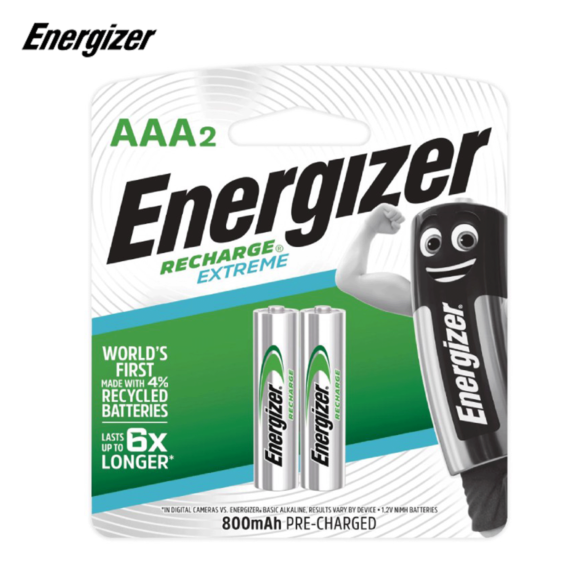 Pin sạc energizer aaa 800mah nh12e - vỉ 2 viên - hàng chính hãng