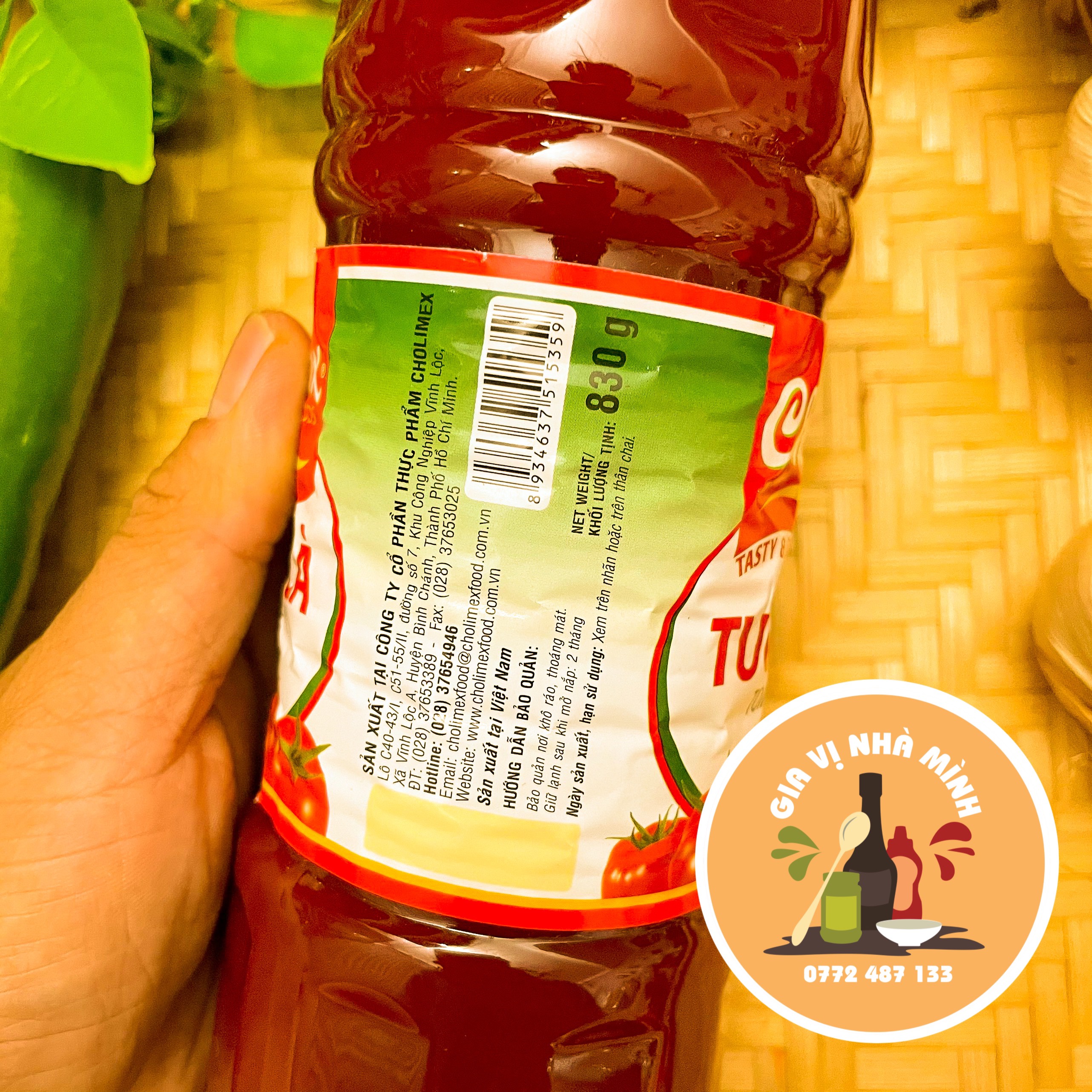 TƯƠNG CÀ CHOLIMEX CHAI TRỌNG LƯỢNG 830GR