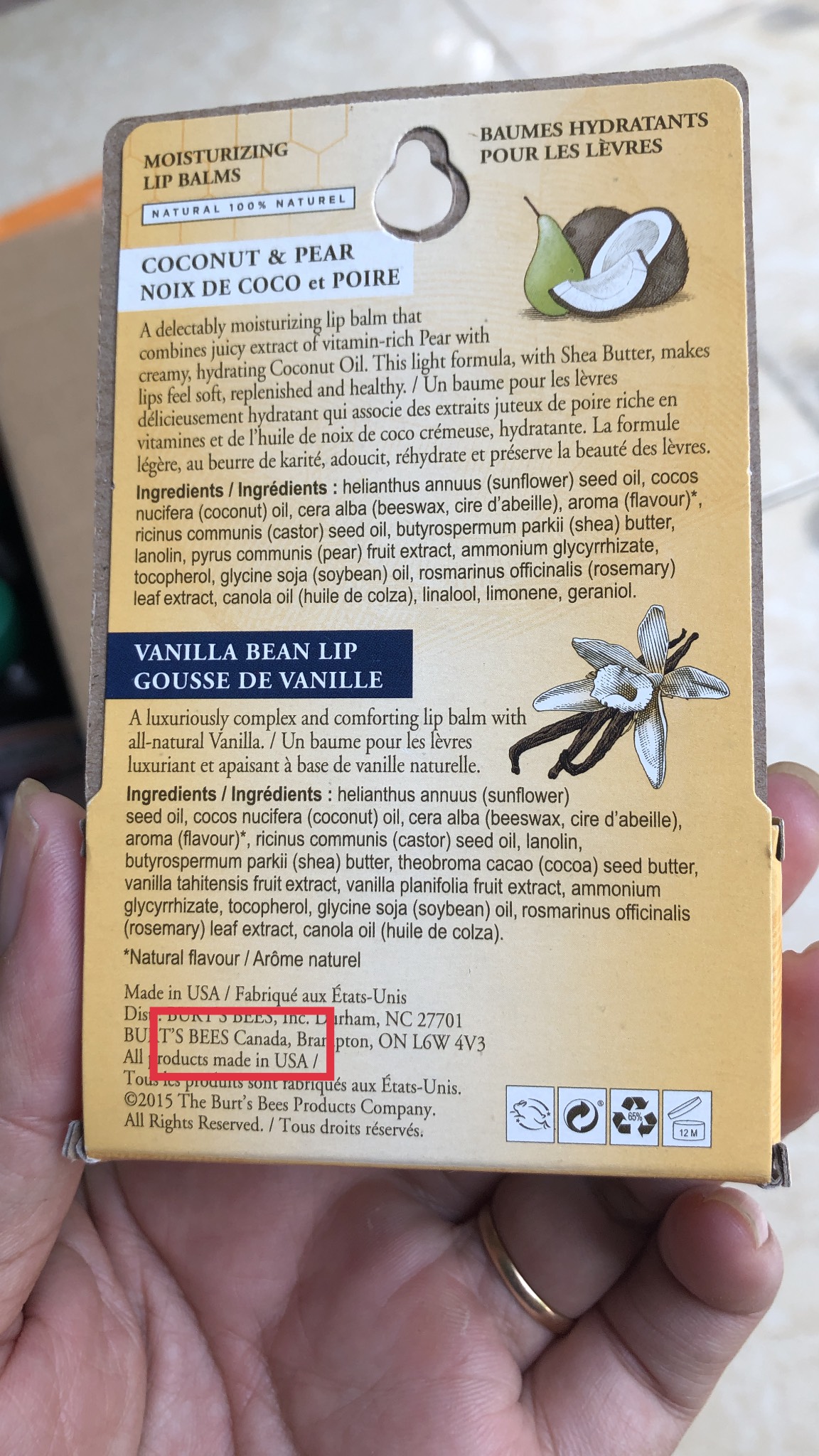 [bill canada]Son dưỡng môi Burt's Bees Pear & Coconut & Vanilla Bean Lip Balm