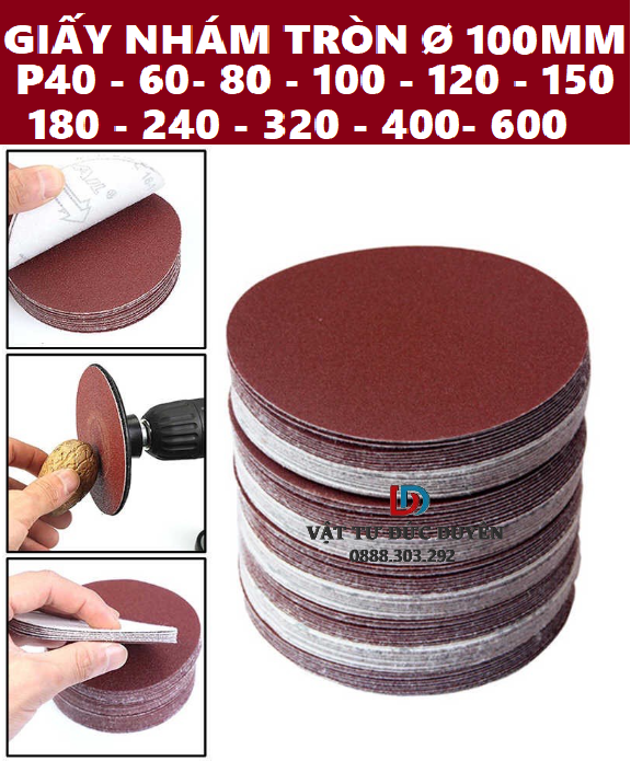 Giấy Nhám Tròn 100mm ( size từ 40 đến 600 )