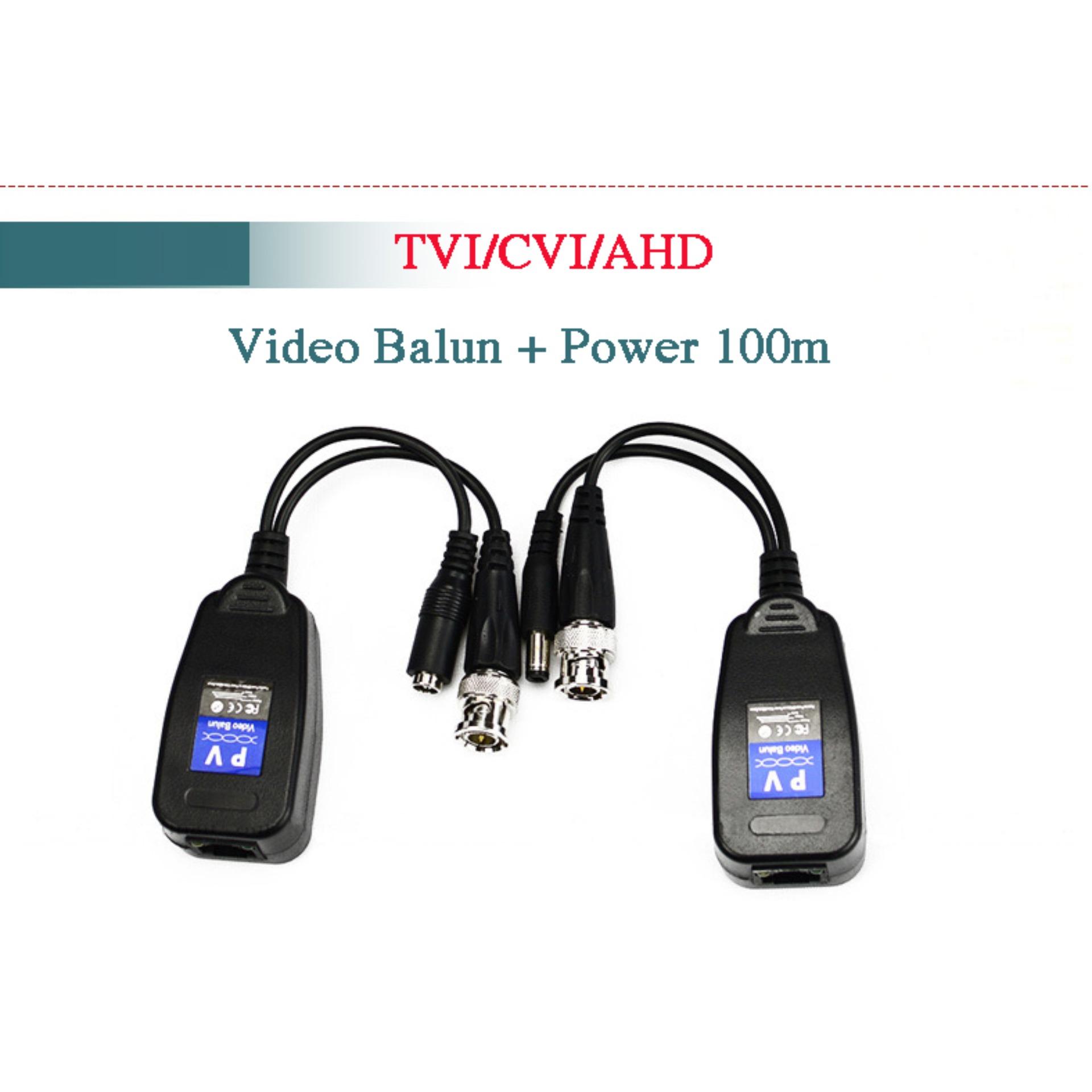 Video balun kèm nguồn camera