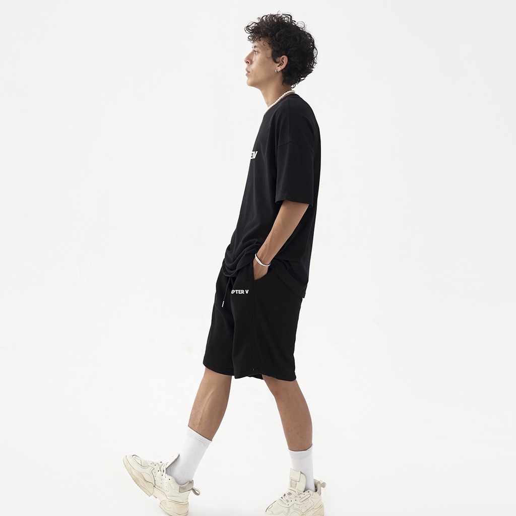 Quần short thun thể thao màu đen - CHAPTER V Black Short Pant