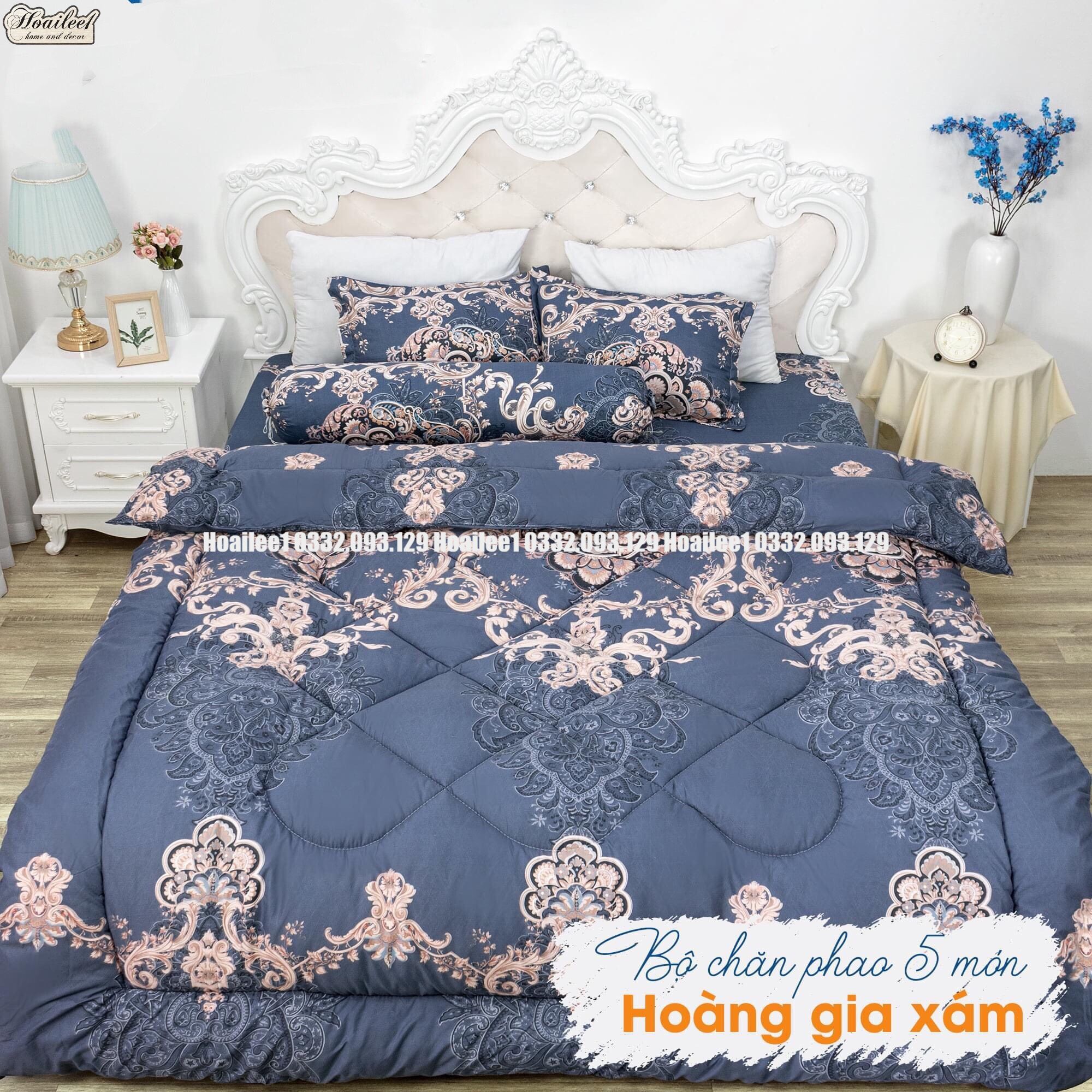 Set phao 5 món bao gồm( 1 chăn phao+1 ga trải giường+2 vỏ gối đầu+1 vỏ ôm) đủ size m6 m8 2m2
