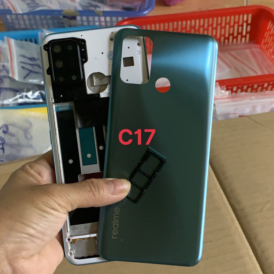 Bộ vỏ Realme 7i /Realme c17 ( kèm nút bấm và kính camera)
