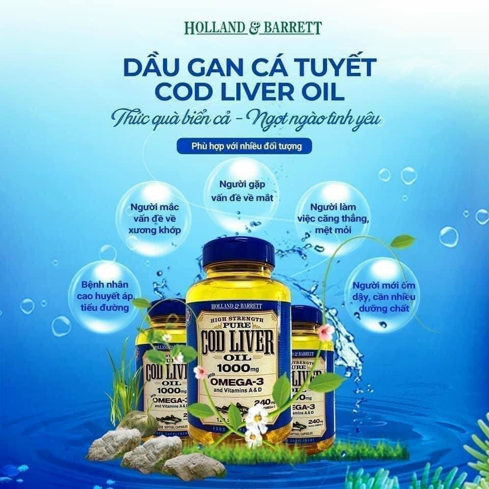 Dầu gan cá tuyết Cod Liver 1000mg lọ 120 viên
