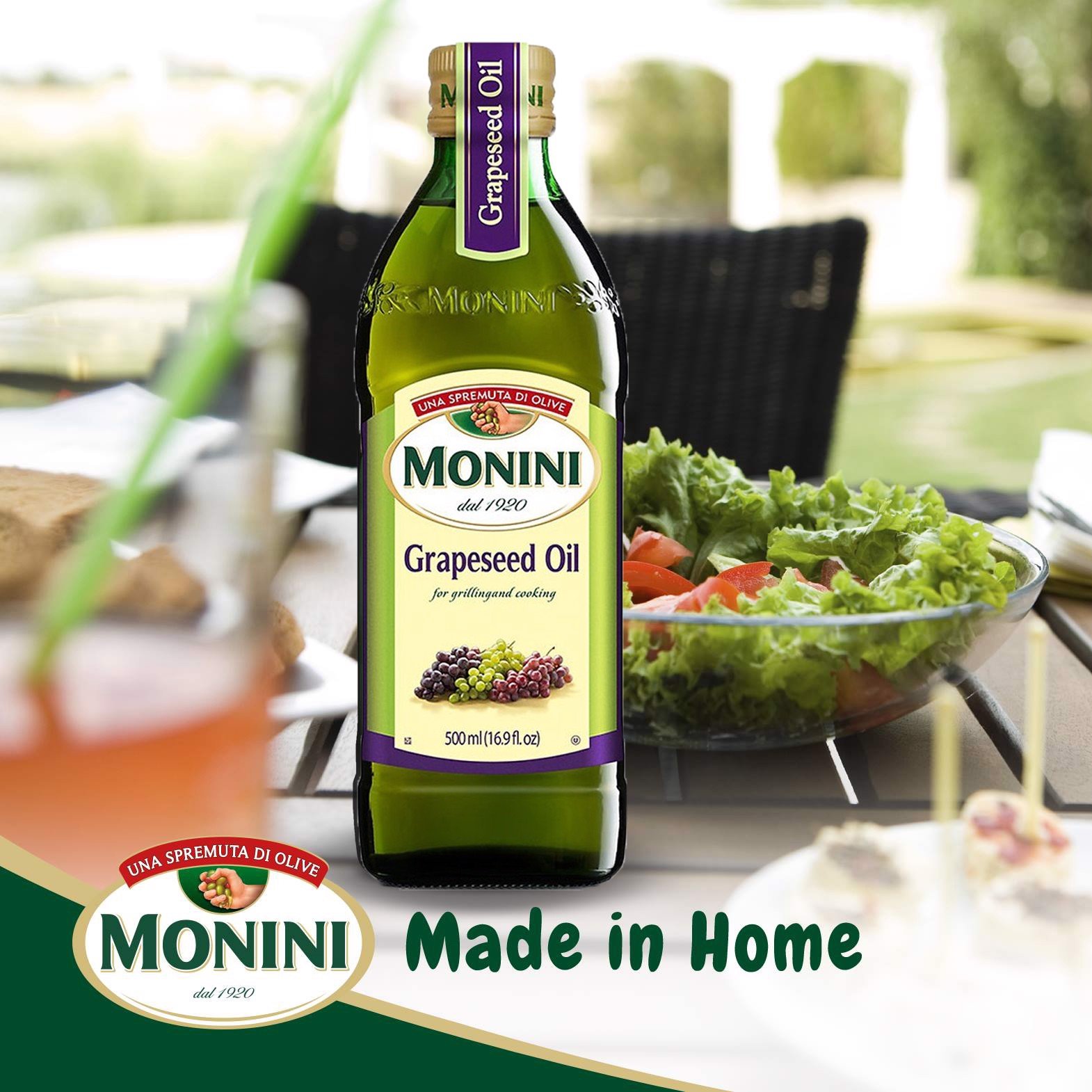 Dầu Hạt Nho Monini 500ml - Nhập Khẩu Ý | Monini Grapeseed Oil 500ml