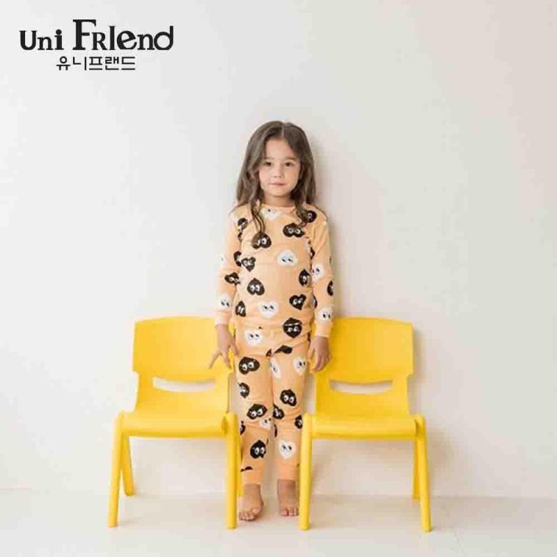 Nơi bán Đồ bộ mặc nhà bé gái Unifriend thun dài hoạ tiết trái tim nhí U8FWTD36