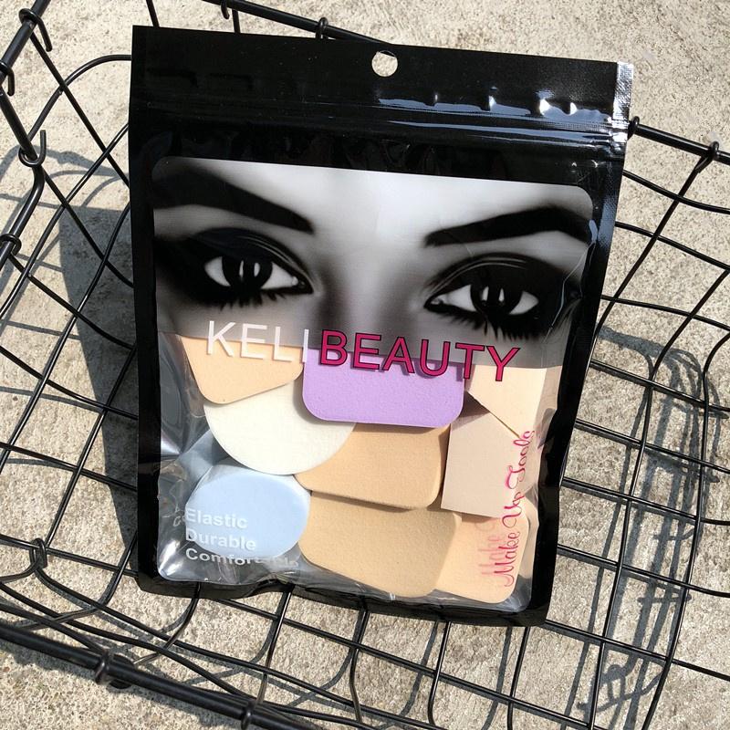 Set 9 bông phấn tán kem nền siêu mềm mịn keli beauty 7677