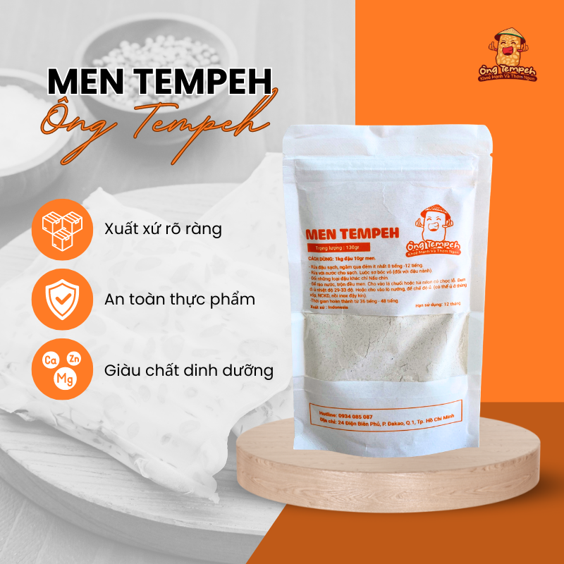 Men làm Tempeh 130G Chuẩn Vị Indonesia