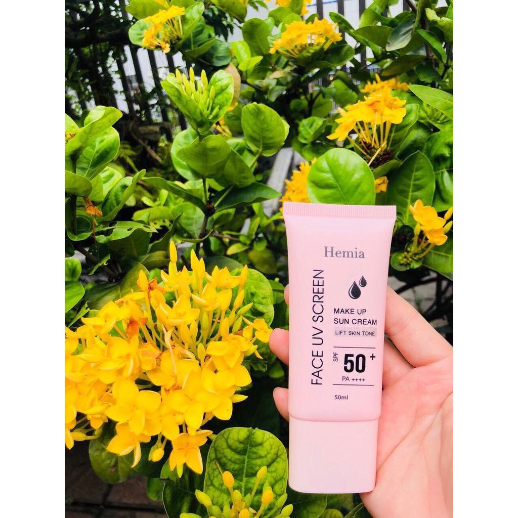 Kem chống nắng Hemia dưỡng trắng make up bảo vệ da chống lão hoá - da dầu, da mụn, da khô, da thường - Hàn quốc