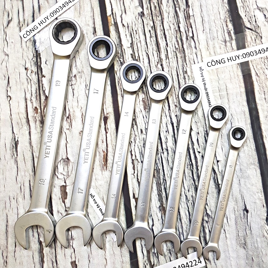 BỘ CỜ LÊ TỰ ĐỘNG YE TY ĐA NĂNG 7 CÂY 8-19MM