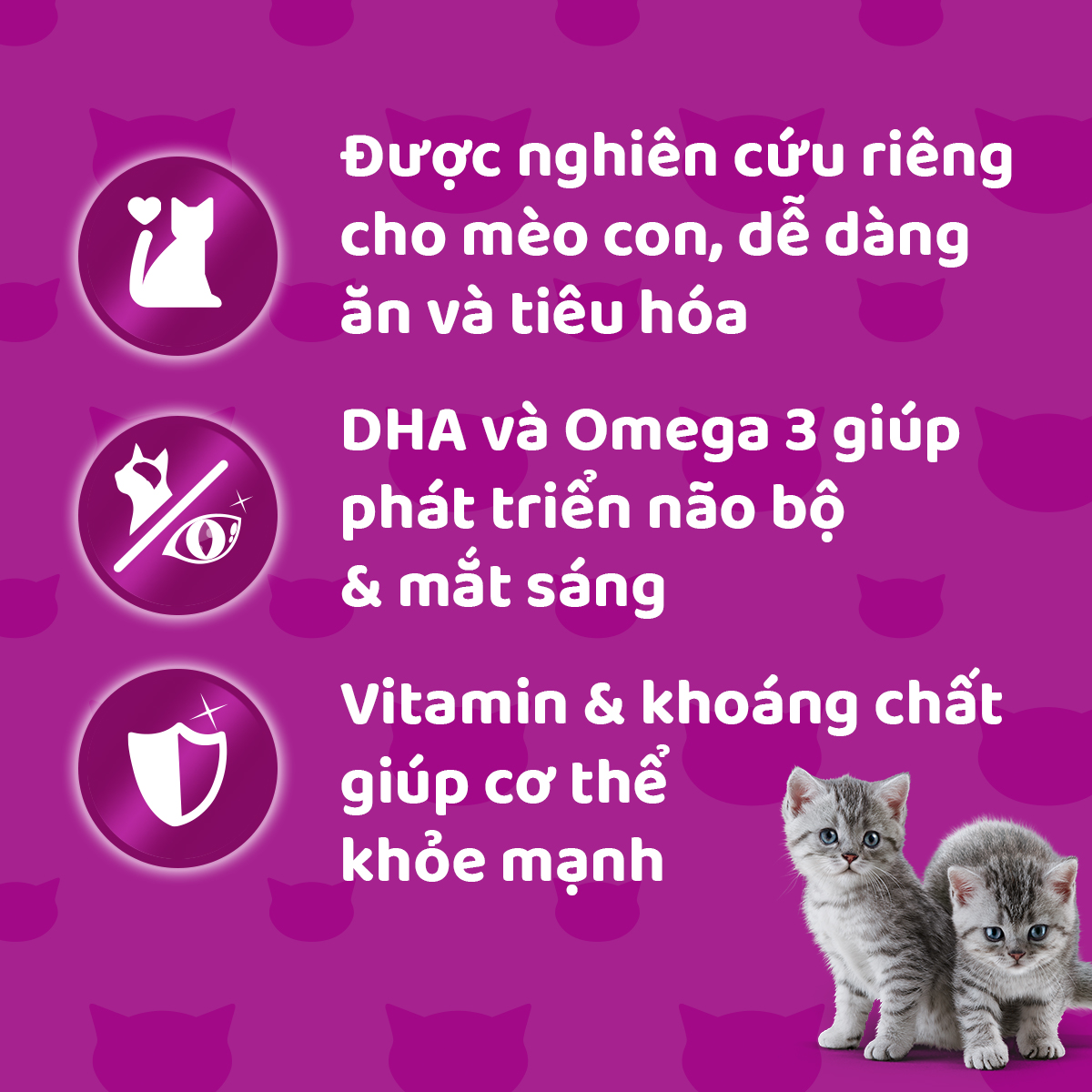 WHISKAS® Thức ăn cho mèo con dạng sốt (pate mèo) 80g (14 gói)