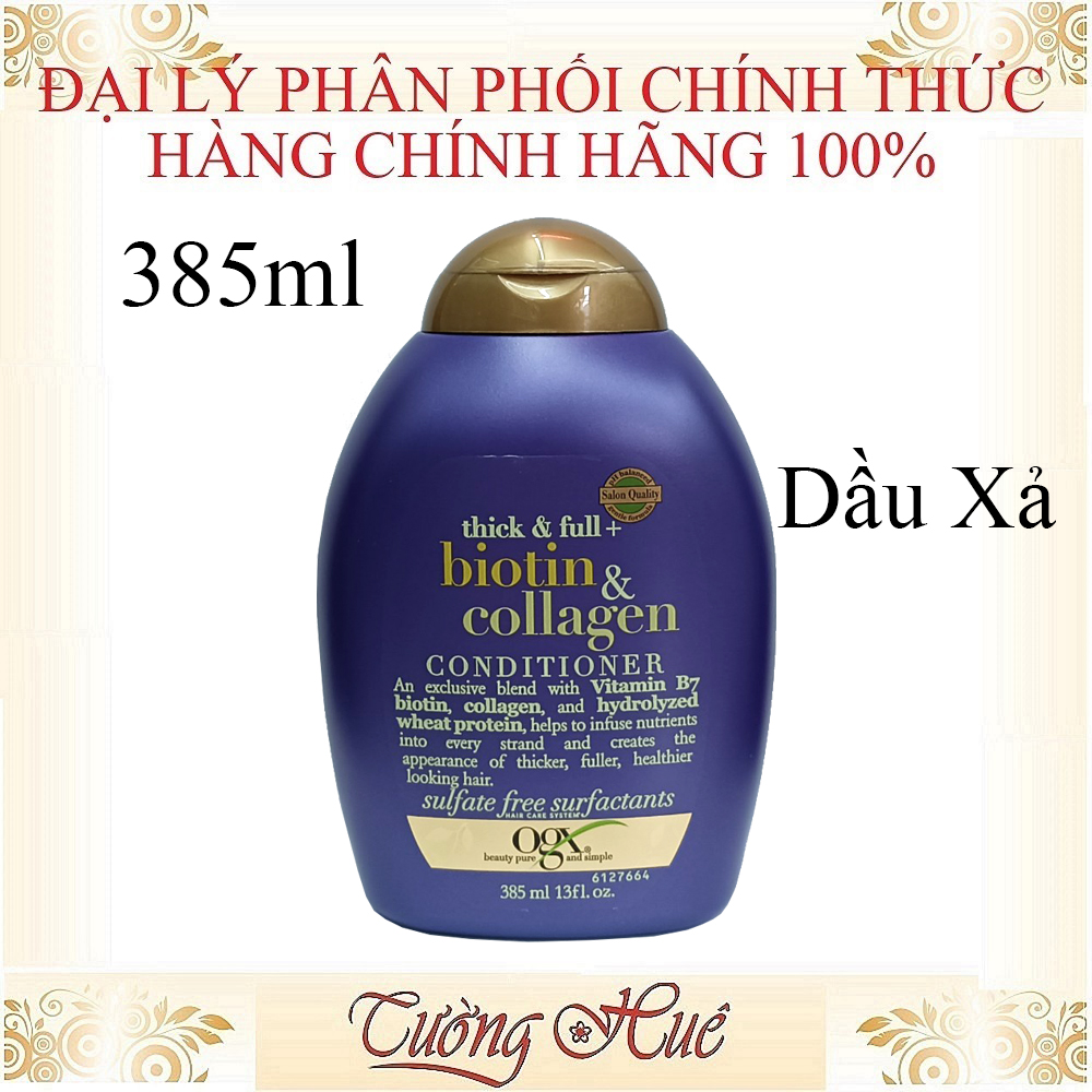 Cặp Gội Xả OGX Thick & Full - Biotin & Collagen - 385mlx2