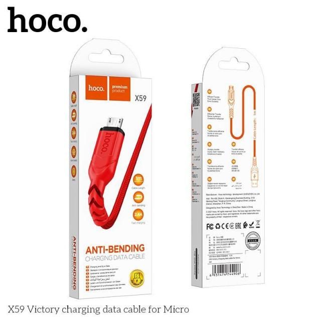 Cáp Sạc Nhanh Cổng Micro Dây Dài 1m Hoco X59 2.4A