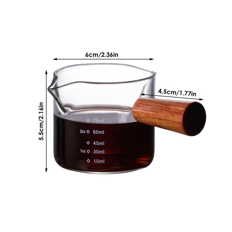 Cốc đong cà phê thuỷ tinh chịu nhiệt có 2 miệng rót 100ml