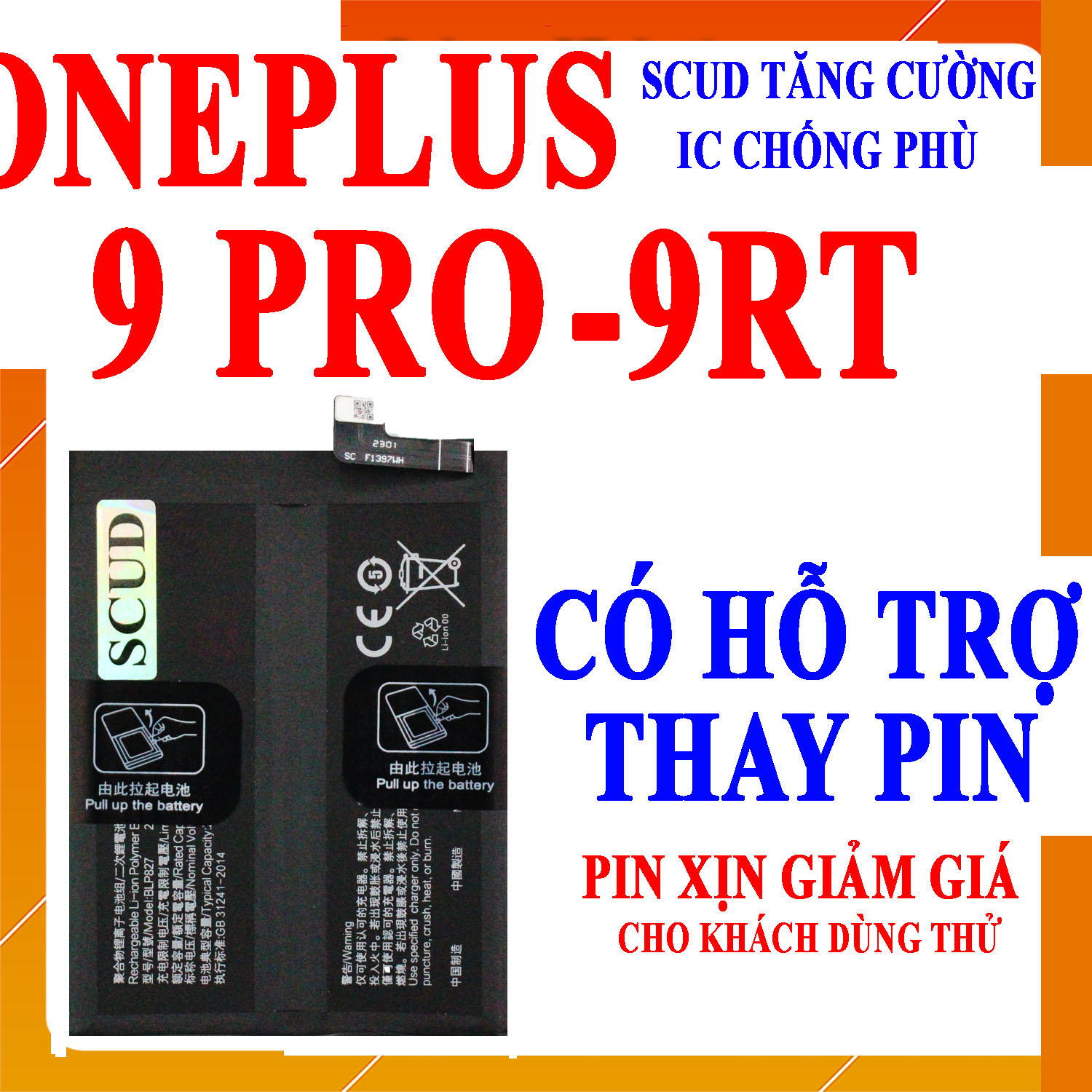Pin Scud cho 1+/One Plus/OnePlus 9 Pro/OnePlus 9RT/One Plus 9RT