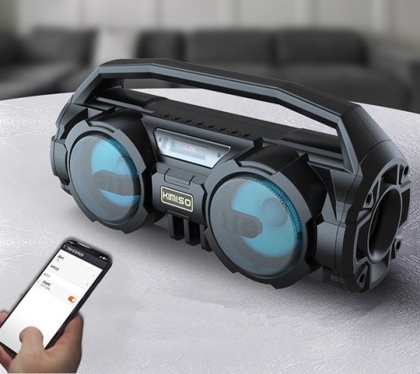 Loa Bluetooth Karaoke Xách Tay KIMISO S1 - Loa Bluetooth Mini Di Động Âm Bass Cực Hay Đèn Led Sống Động