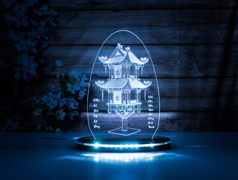 Đèn Led 3D-Chùa Một Cột