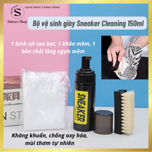 Xịt Trắng Giày Sneaker Cleaning Làm Sạch Và Tẩy Trắng Giày Dép Túi Xách