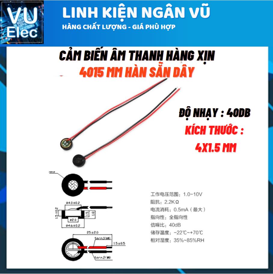 Cảm Biến Âm Thanh Mic 9x7MM 56DB chính hãng các loại