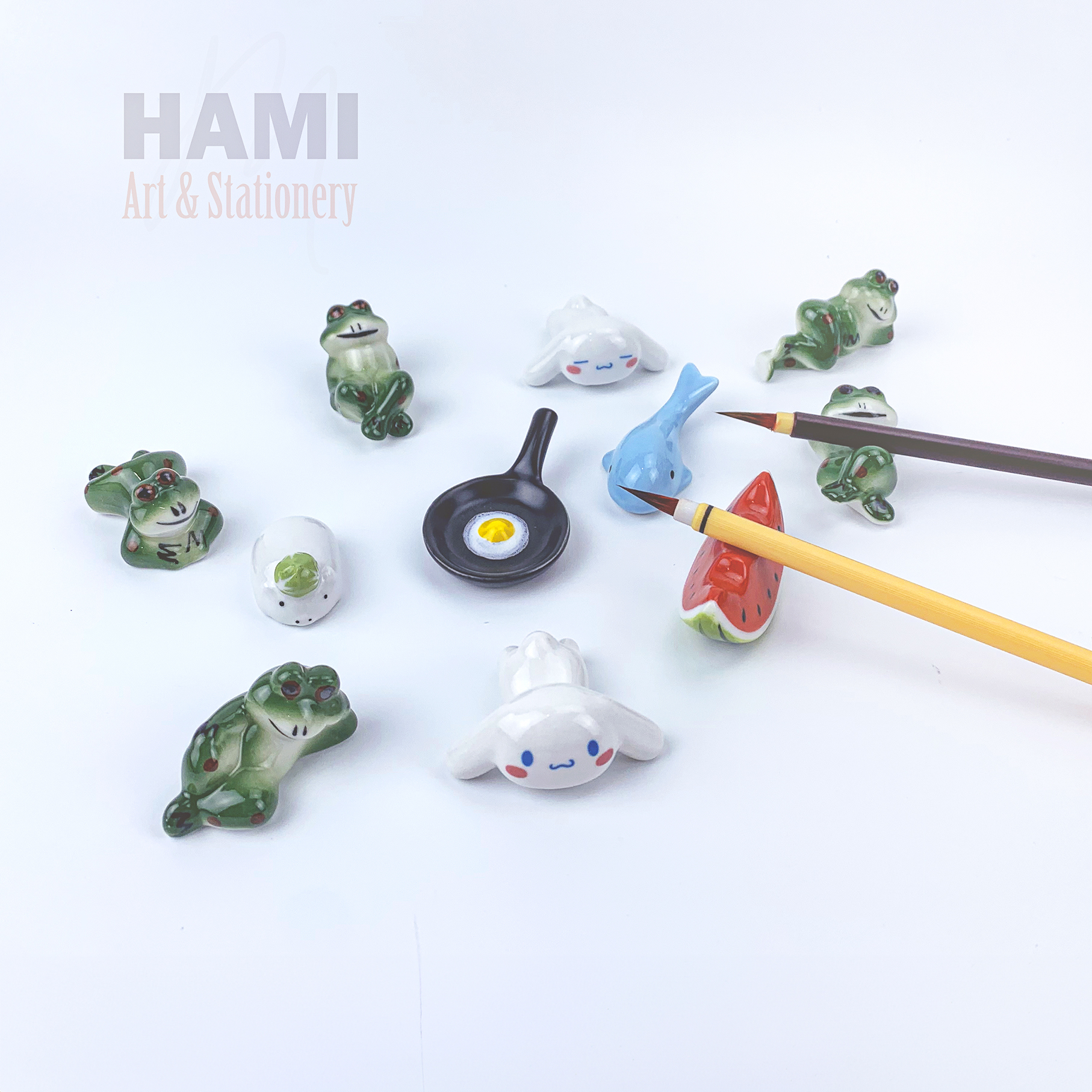 Gác cọ sứ / Gác đũa sứ nhiều hình [No 1]