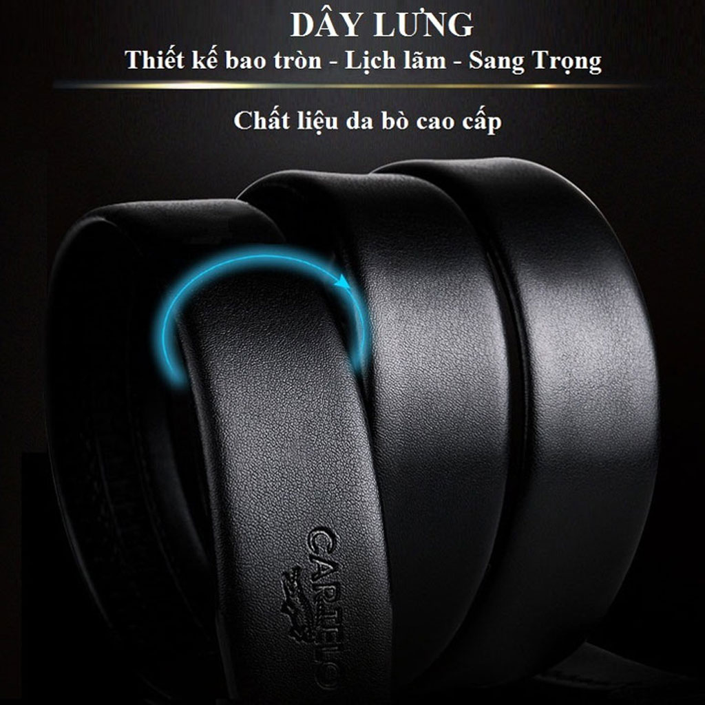 Thắt lưng nam, dây nịt nam da bò Cartelo cao cấp