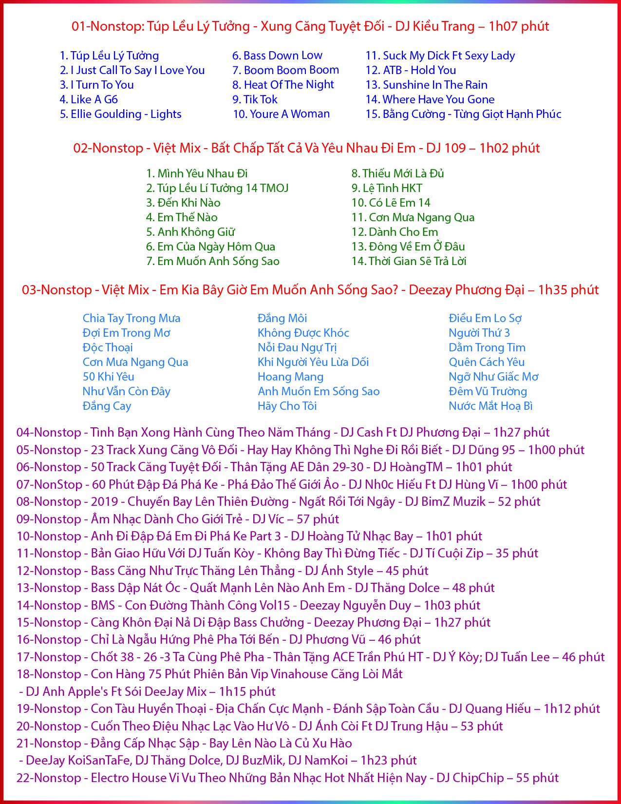 [DVD-Nonstop-1] Dvd Mp3 Lossless 320kbps Nonstop Việt Mix Vinahouse