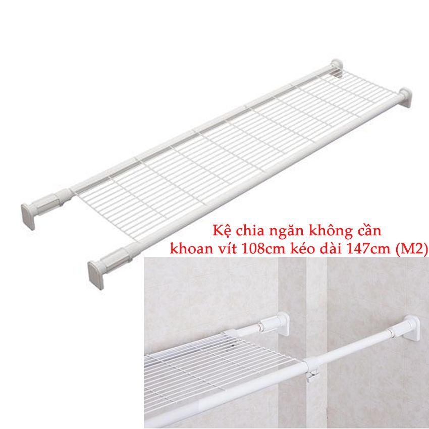 Kệ chia ngăn không cần khoan vít 108cm kéo dài 147cm hàng Nhật nhập khẩu