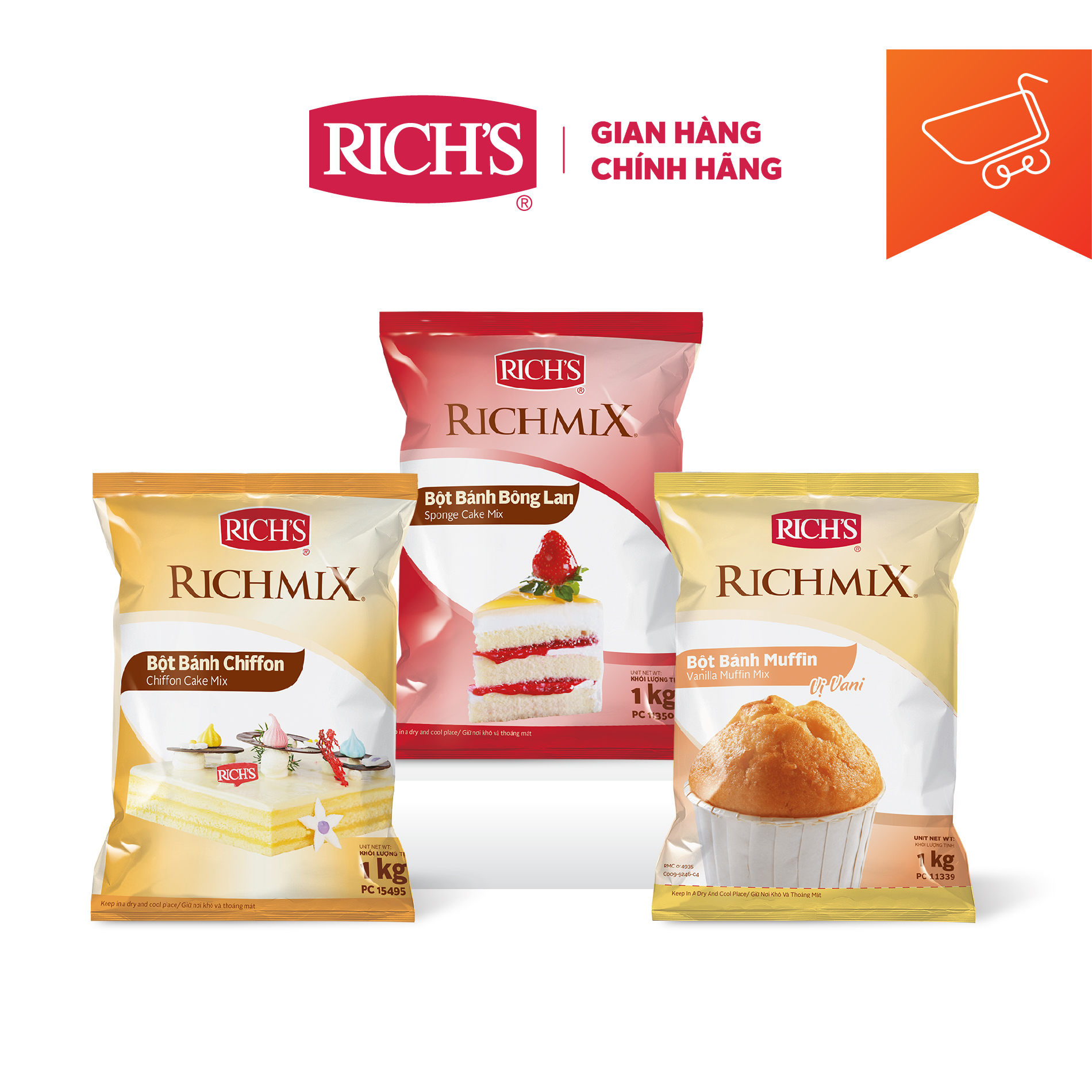 Combo Bột Làm Bánh Tiện Lợi (9 Túi)