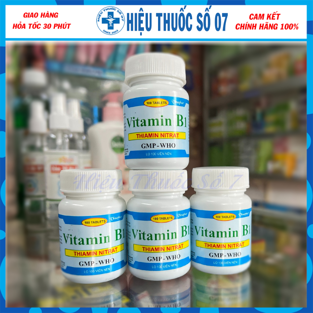 Vitamin B1 Vinaphar màu xanh Lọ 100 viên